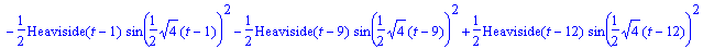 sol3 := y(t) = 1/2*Heaviside(t-4)*sin(1/2*sqrt(4)*(...