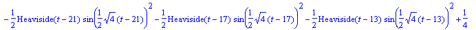 sol3 := y(t) = 1/2*Heaviside(t-4)*sin(1/2*sqrt(4)*(...