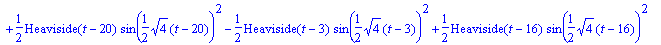 sol3 := y(t) = 1/2*Heaviside(t-4)*sin(1/2*sqrt(4)*(...