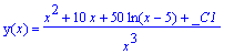 y(x) = (x^2+10*x+50*ln(x-5)+_C1)/(x^3)