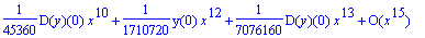 sol1 := y(x) = series(y(0)+D(y)(0)*x+1/6*y(0)*x^3+1...
