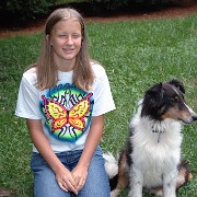 DSC 2057  Teagan with dogs in J&C's back yard