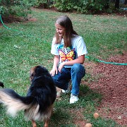 DSC 2059  Teagan with dogs in J&C's back yard