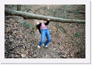 DSC_2295 * Teagan doing the limbo under a fallen tree * 3008 x 2000 * (4.45MB)