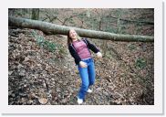 DSC_2296 * Teagan doing the limbo under a fallen tree * 3008 x 2000 * (4.03MB)