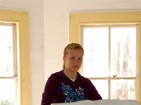 DSC 0773  Teagan at the pulpit in the Missionary Baptist Church in Cades Cove
