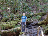 DSC 1071  Teagan on the Ramsey Cascades Trail at the lower foot bridge