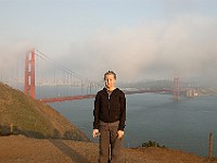 DSC 2316  Fog moving in on the Golden Gate Bridge seen from the Marin Headlands : flowers