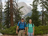 DSC 2915  Richard and Teagan on the Panoramic Trail with Half Dome in the background : flowers