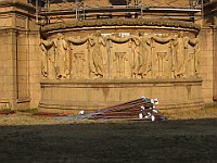 IMG 4291  The Palace of Fine Arts rotunda under repair : flowers