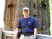 IMG 4916  Richard in front of a giant redwood : flowers