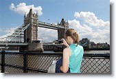 DSC_4127 * Teagan taking a picture of the Tower of London Bridge