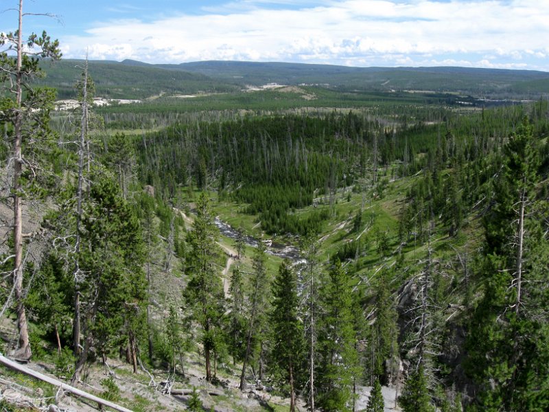 IMG_4454.jpg - View of the Little Firehole River Canyon; Old Faithful Lodge (top center) is 3 miles away.