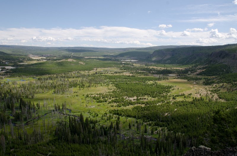 _DSC7267.jpg - View of the Little Firehole River Canyon; Old Faithful Lodge (top center) is 3 miles away.