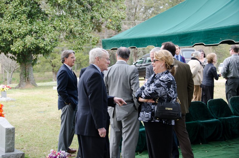 DSC_8361.jpg - Visiting after the graveside service at Clinton Cemetery