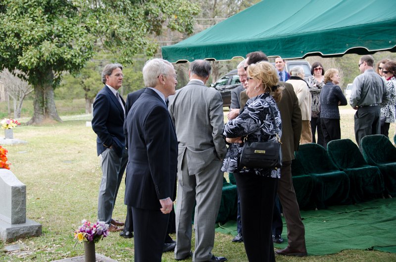 DSC_8362.jpg - Visiting after the graveside service at Clinton Cemetery