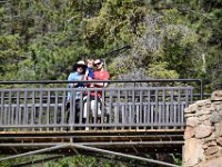 DSC 0684  On the bridge over Helen Hunt Falls : Derek, Eleanor, Linda