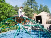 DSC 2119  Eleanor learning the jungle gym : Derek, Eleanor, Teagan