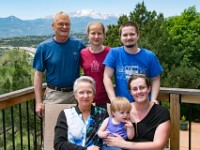 DSC 2381  And, the family vacation picture from the deck : Derek, Eleanor, Jenni, Linda, Richard, Teagan