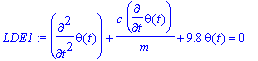 LDE1 := diff(theta(t),`$`(t,2))+c*diff(theta(t),t)/...