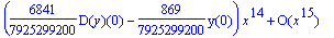 y(x) = series(y(0)+D(y)(0)*x+(-1/2*D(y)(0)-1/2*y(0)...