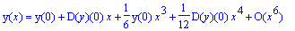 y(x) = series(y(0)+D(y)(0)*x+1/6*y(0)*x^3+1/12*D(y)...