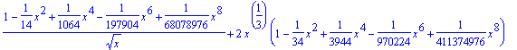 icfrobde1sol := (1-1/14*x^2+1/1064*x^4-1/197904*x^6...