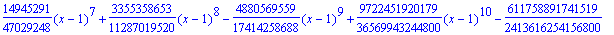 frobde1sol := y(x) = series(1-1*(x-1)+7/12*(x-1)^2-...