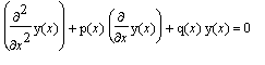 diff(y(x),`$`(x,2))+p(x)*diff(y(x),x)+q(x)*y(x) = 0...