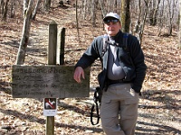 IMG 2845  Richard, looking tired, at the junction of the Gregory Ridge Trail and the Gregory Bald Trail