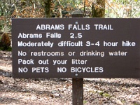IMG 2956  Abrams Falls Trail sign