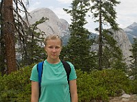 DSC 2914  Teagan on the Panoramic Trail with Half Dome in the background : flowers